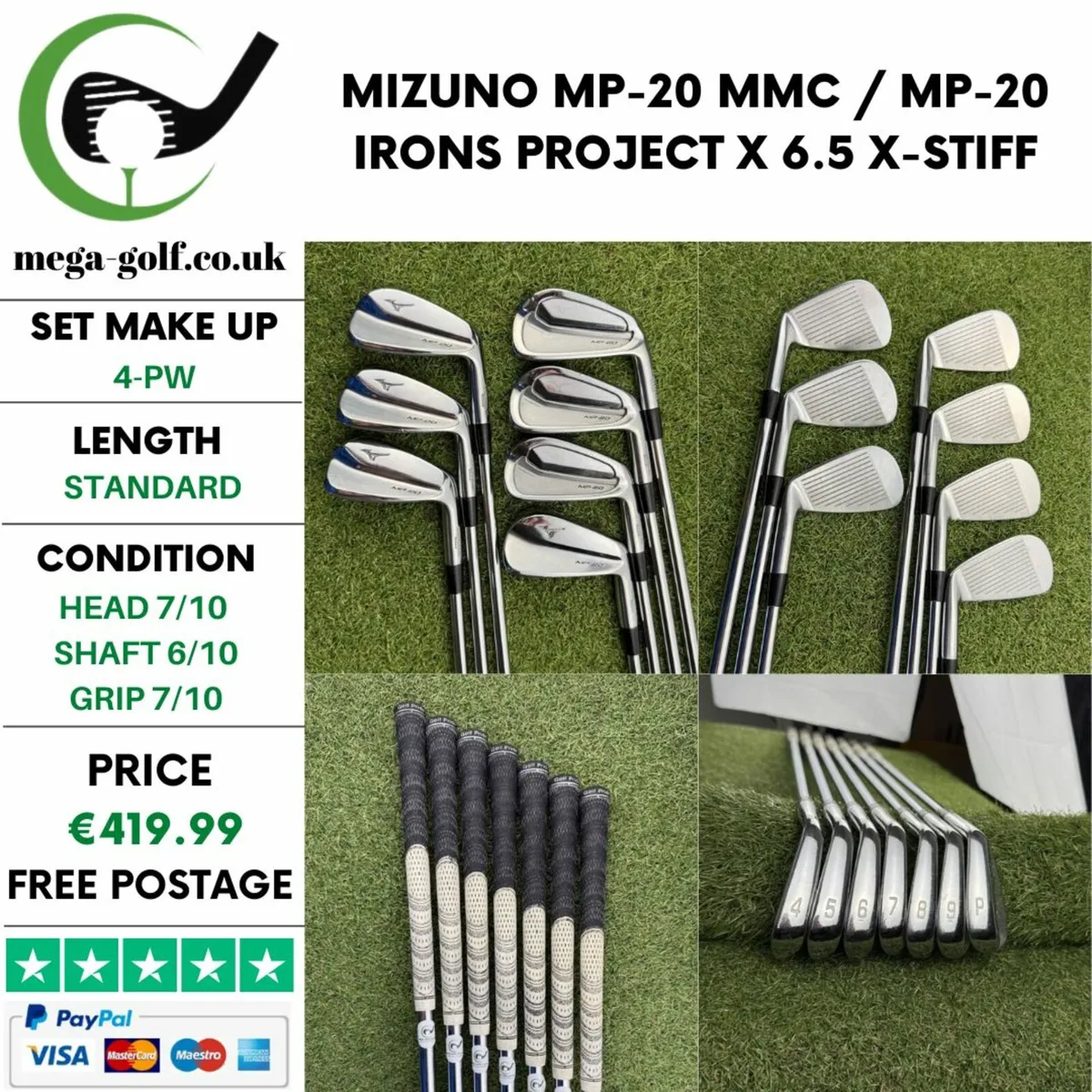 MIZUNO MP-20 MMC / MP-20 IRONS / 4-PW / X-STIFF - Image 1