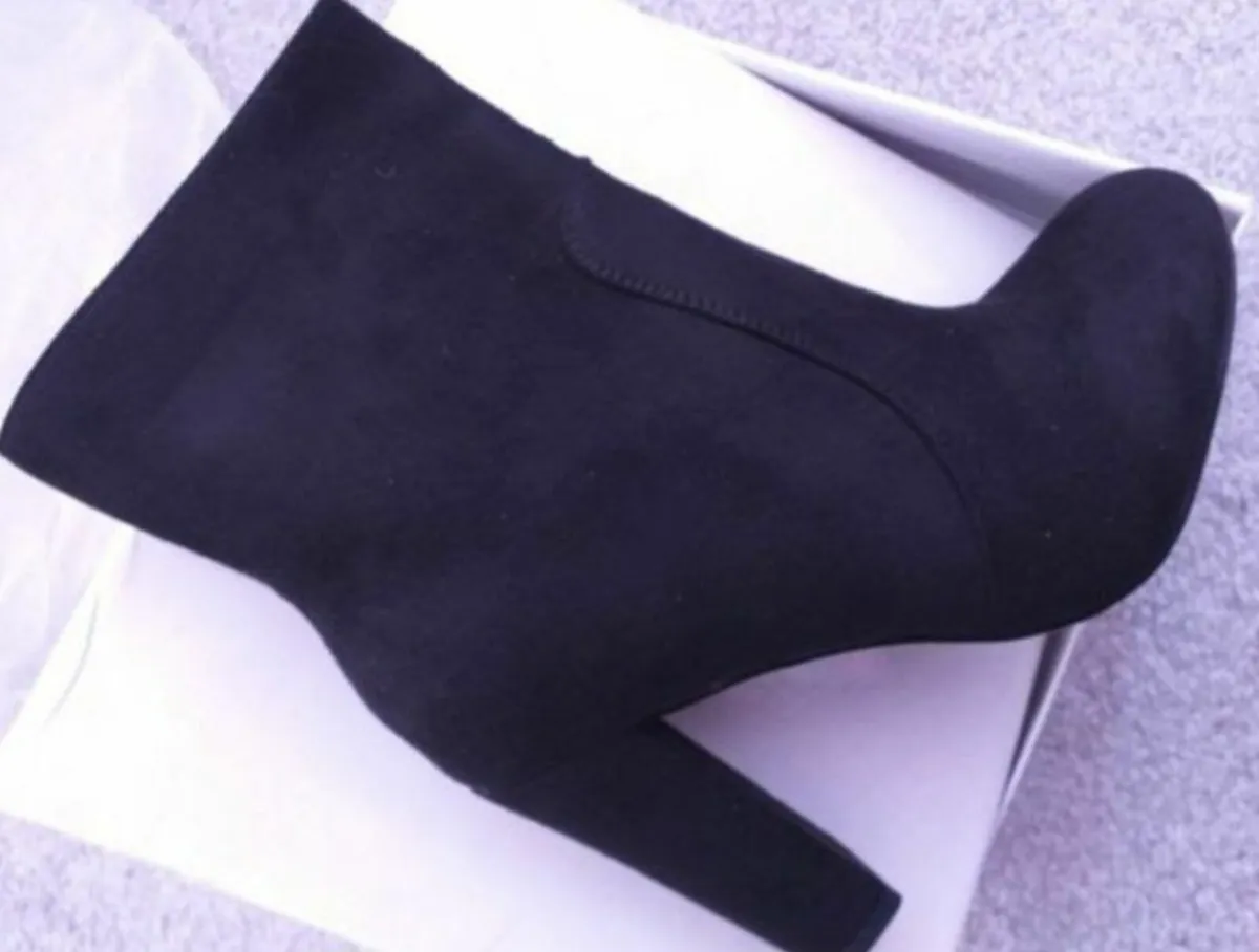 Brand New in box, Black Suede Boots, UK6