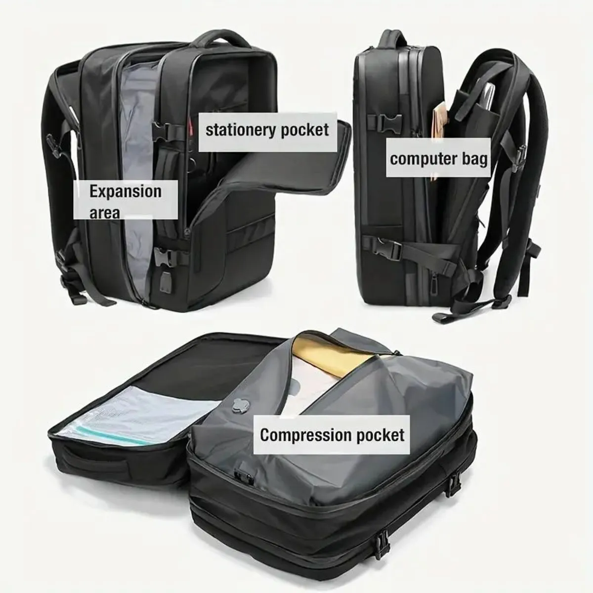 Airbag Compression Travel Backpack - Image 3