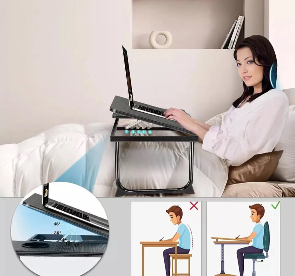 Folding Laptop Table Portable Desk - Image 3
