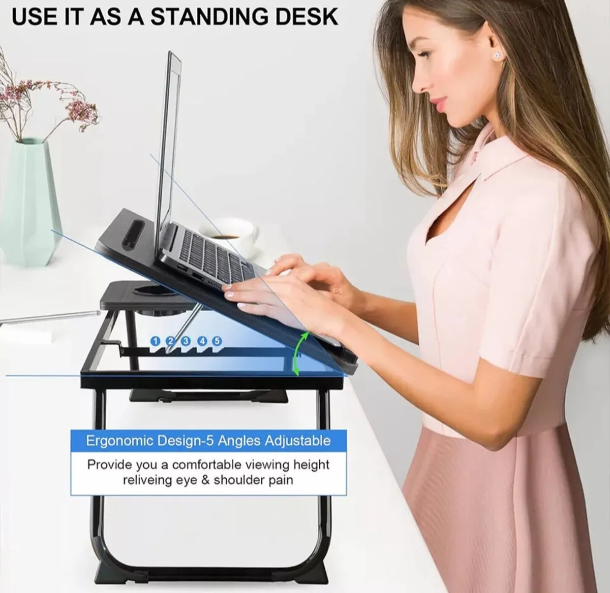 Folding Laptop Table Portable Desk - Image 4