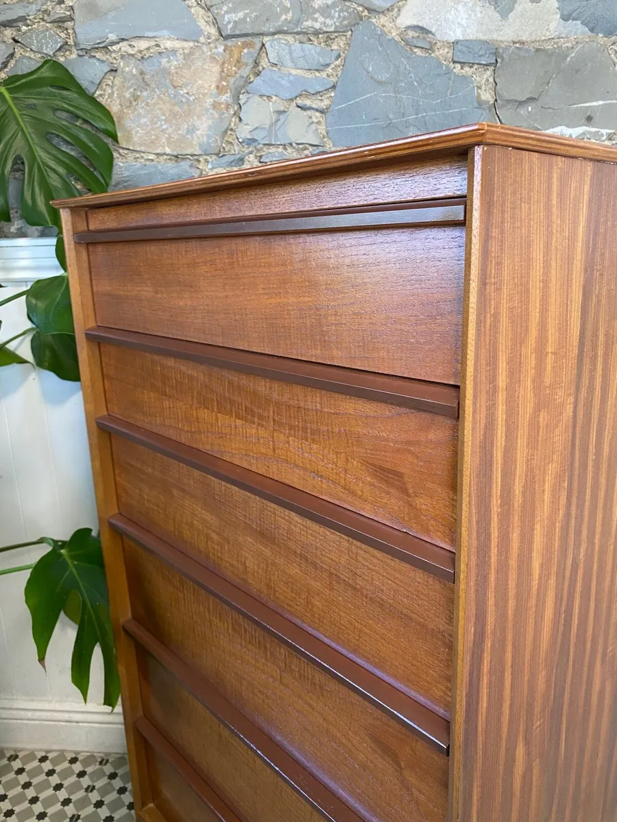 Mid Century Austinsuite Teak Tallboy Chest - Image 4