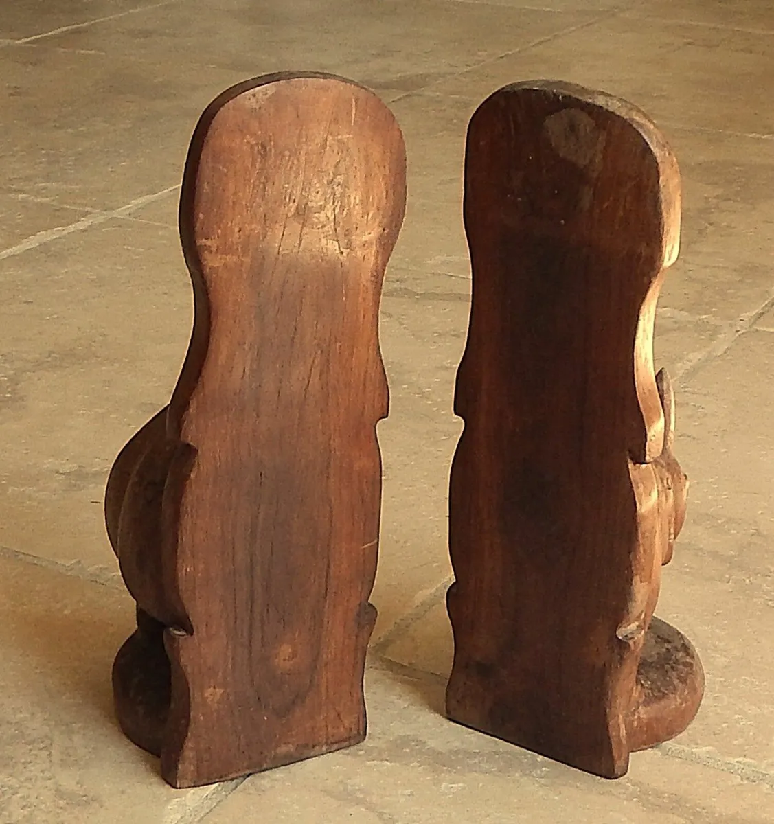 Vintage Solid Wood Hand Carved Bookends - Image 4