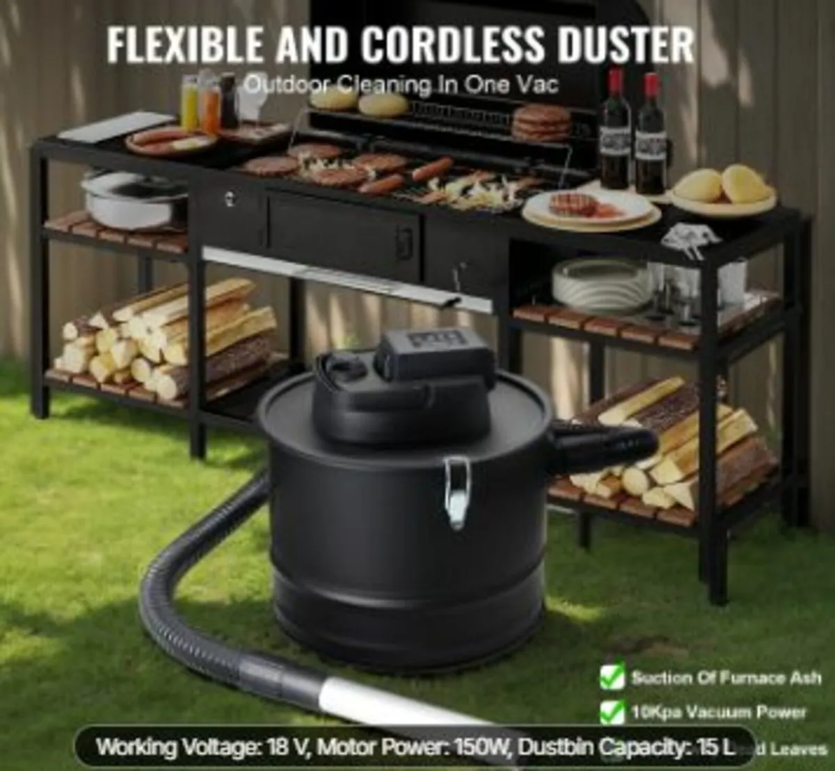Ash Vacuum Cleaner 15L 10 Kpa for Fireplaces Pelle - Image 1