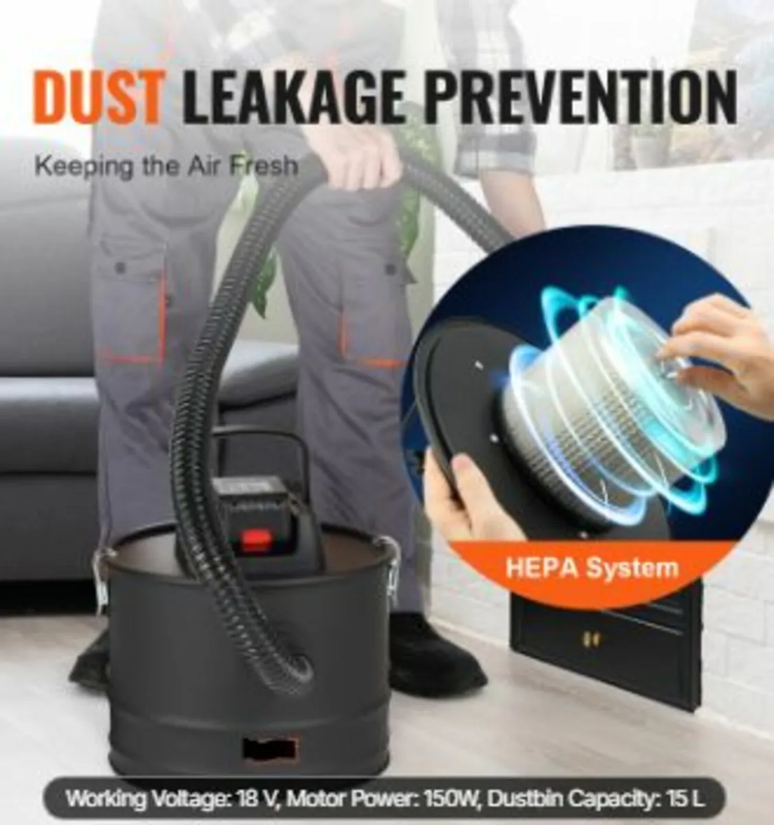Ash Vacuum Cleaner 15L 10 Kpa for Fireplaces Pelle - Image 4