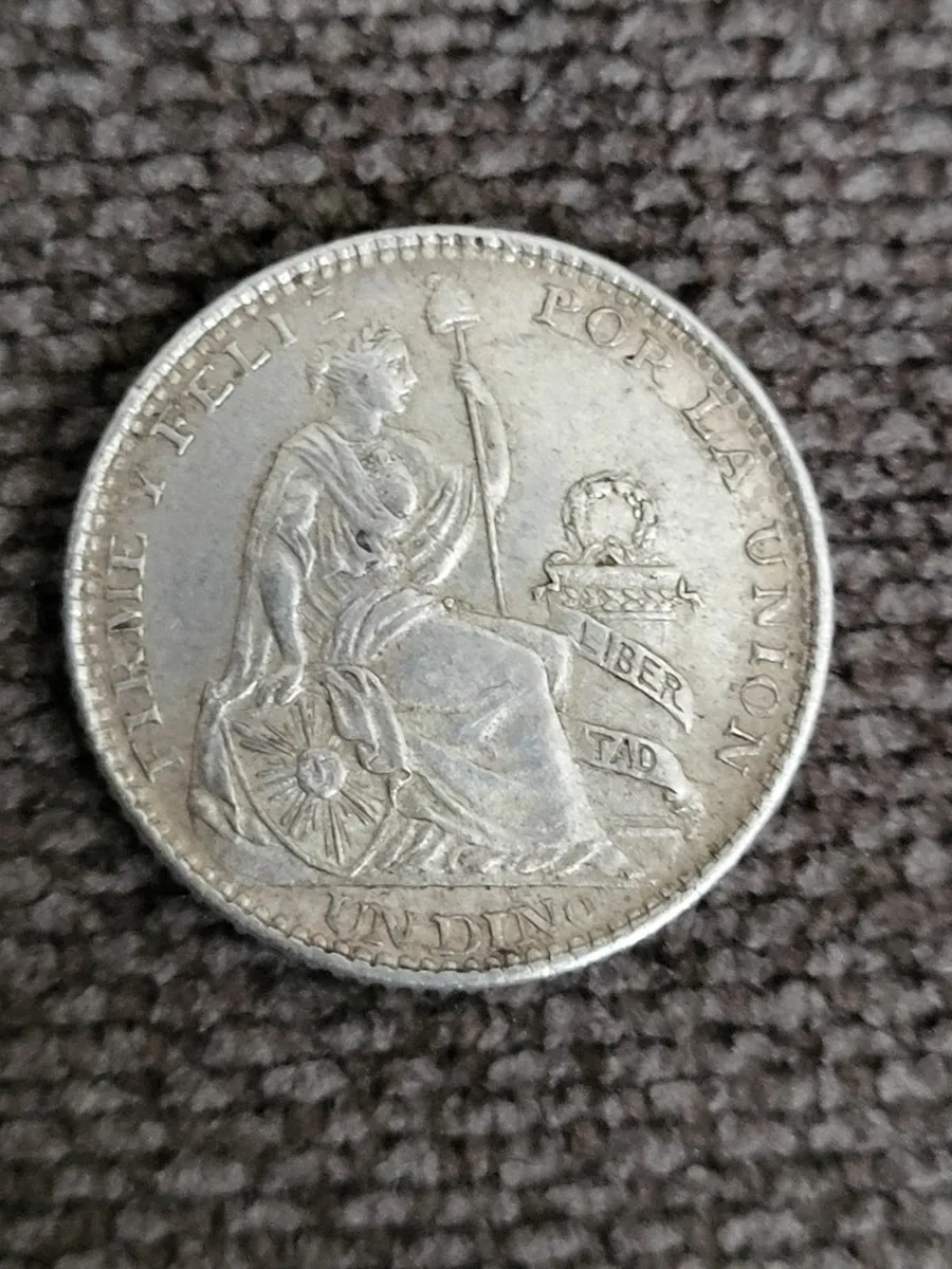Peru Un Dino 1903 silver coin. - Image 2
