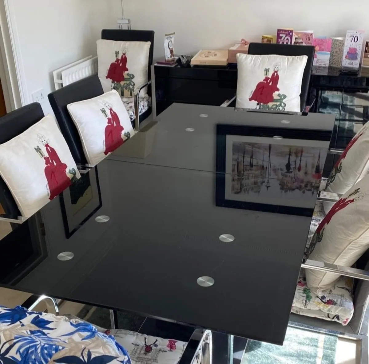 Dining room table and 8 chairs - Image 1