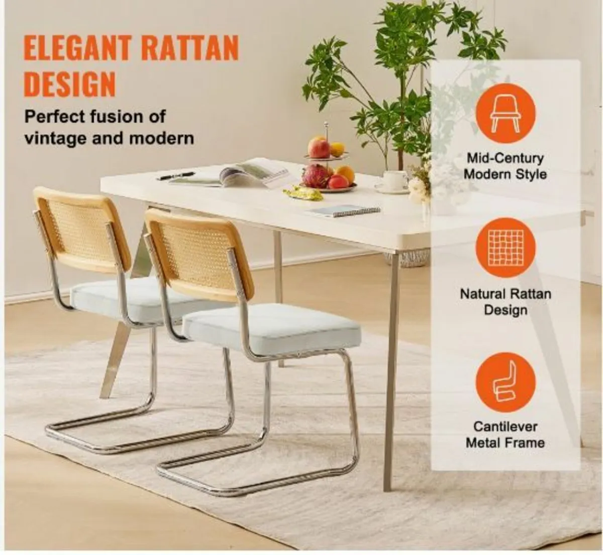 Rattan Chairs, Set of 2, Mid Century - Image 2