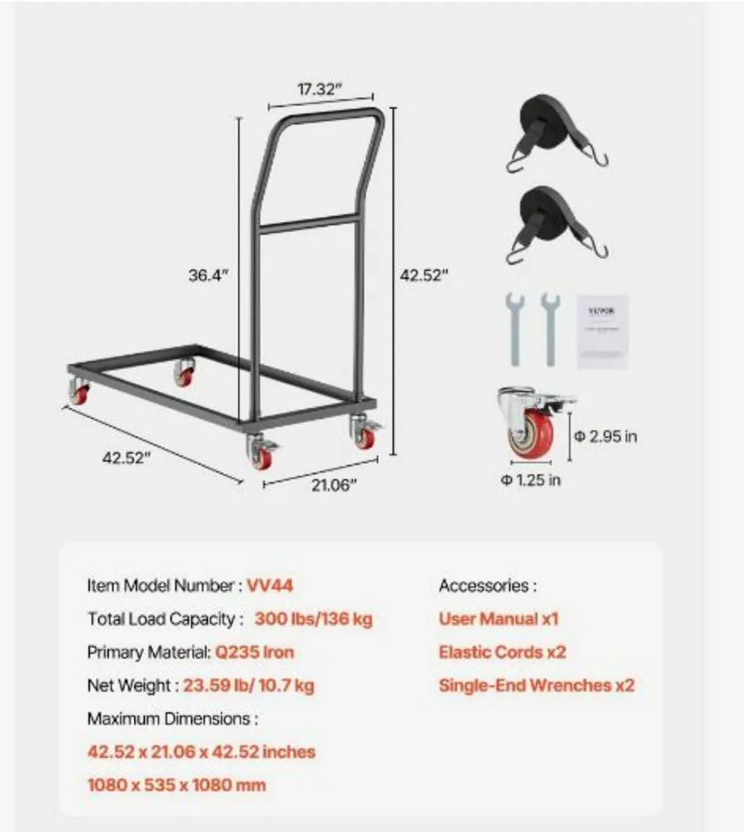 Folding Chair Rack Cart for 25 Chairs - Image 2