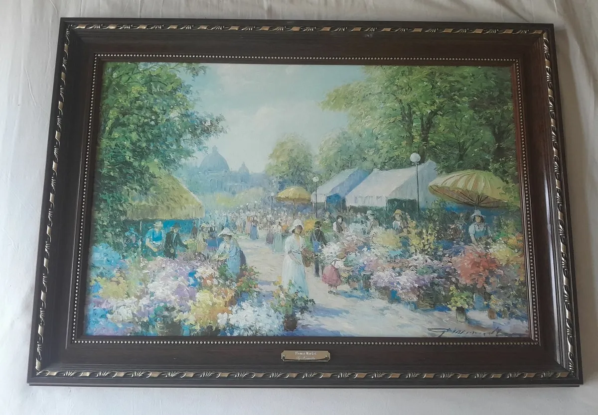 Flower Market - Gerhard Neswadba Framed Print - Image 1