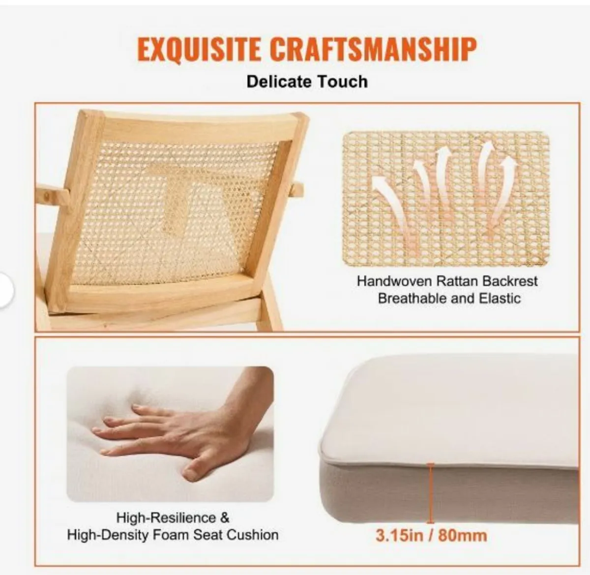 Rattan Chair, Mid Century Modern - Image 3