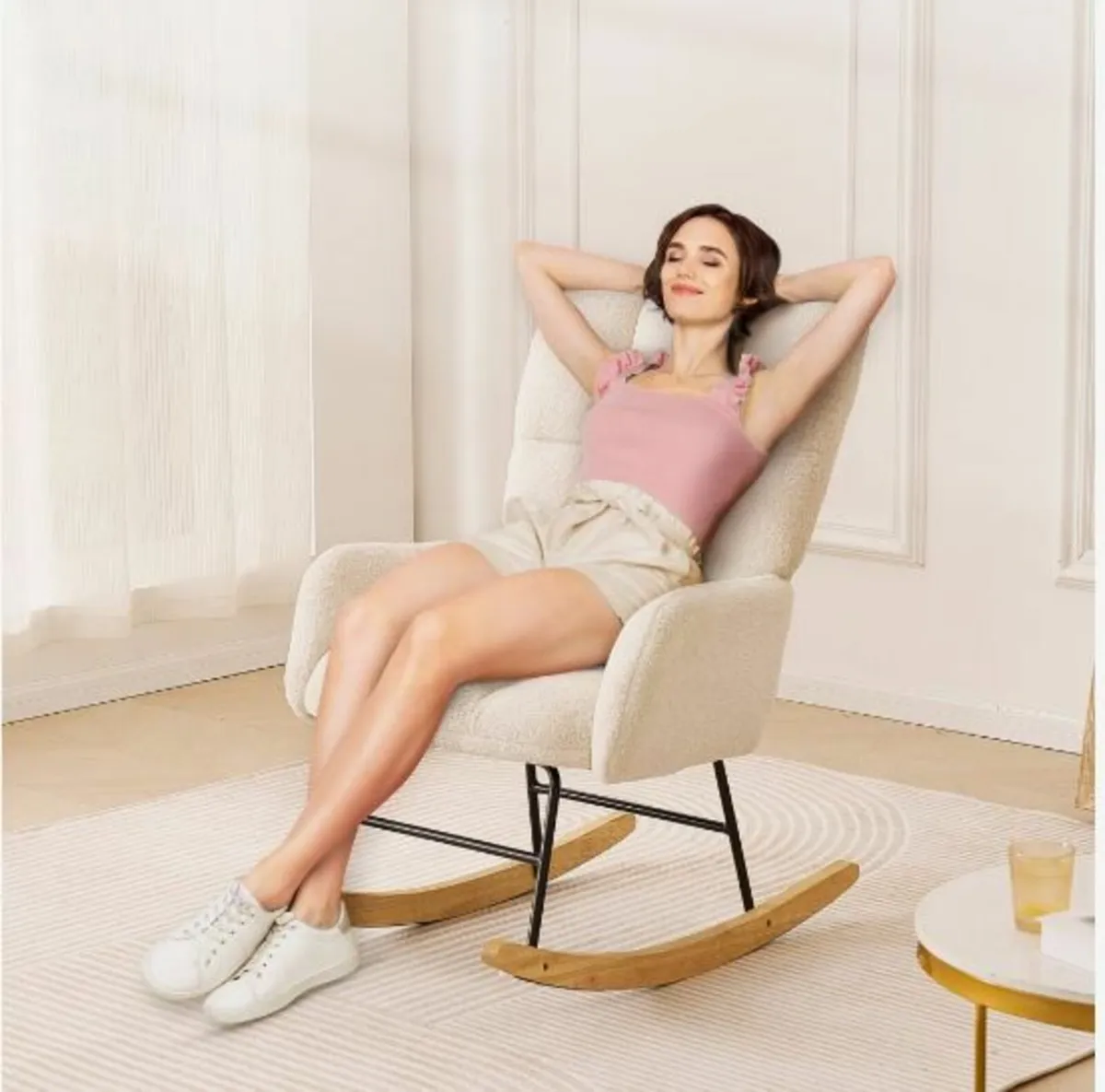 Nursery Rocking Chair, 250 lbs Weight Capacity - Image 4