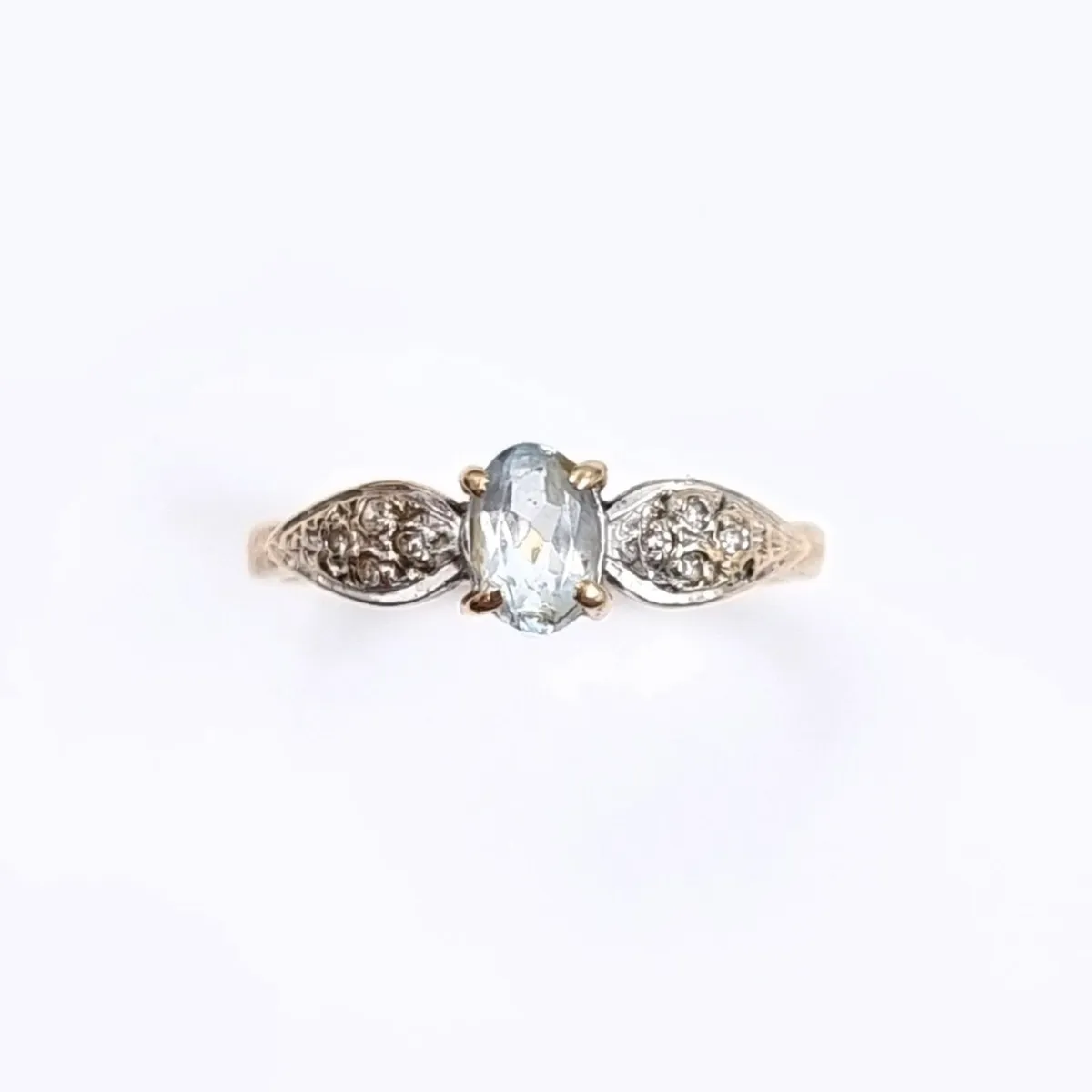 9ct aquamarine & diamond ring - Image 2