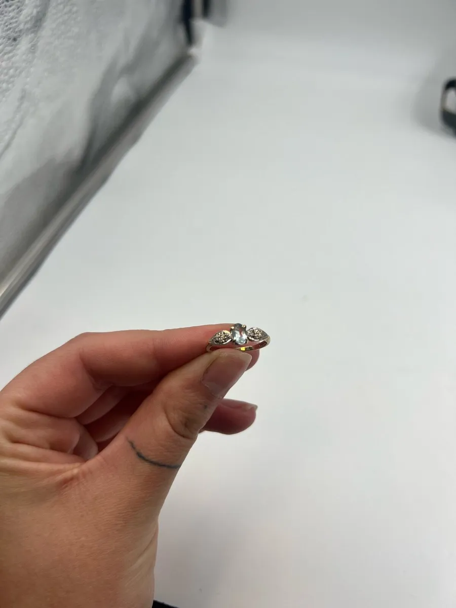 9ct aquamarine & diamond ring - Image 4