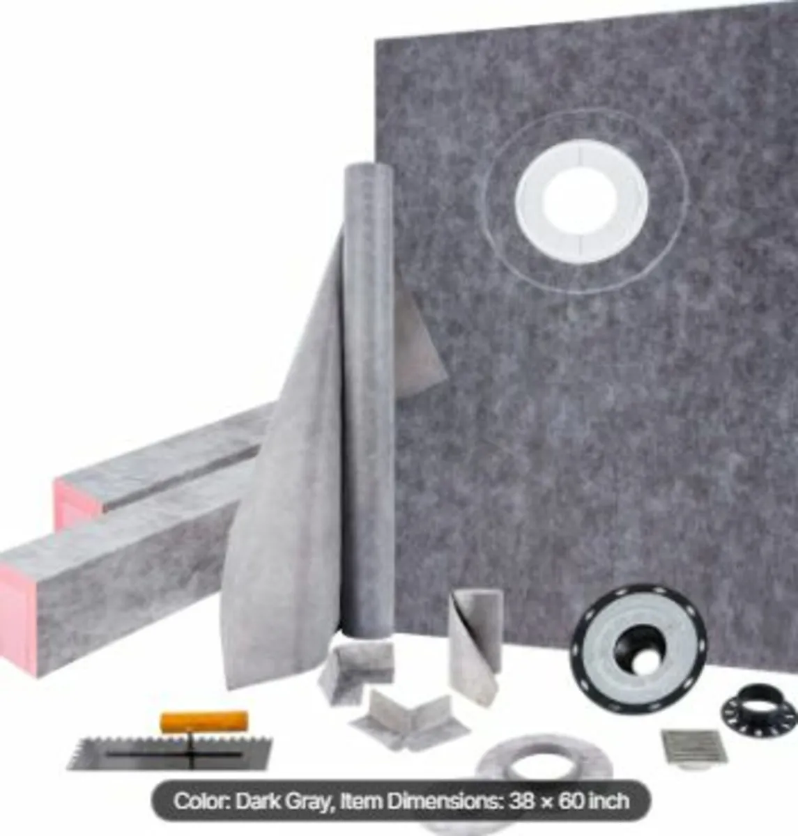 Waterproofing Shower Kit Shower Kit Tray 38''x60'' - Image 1