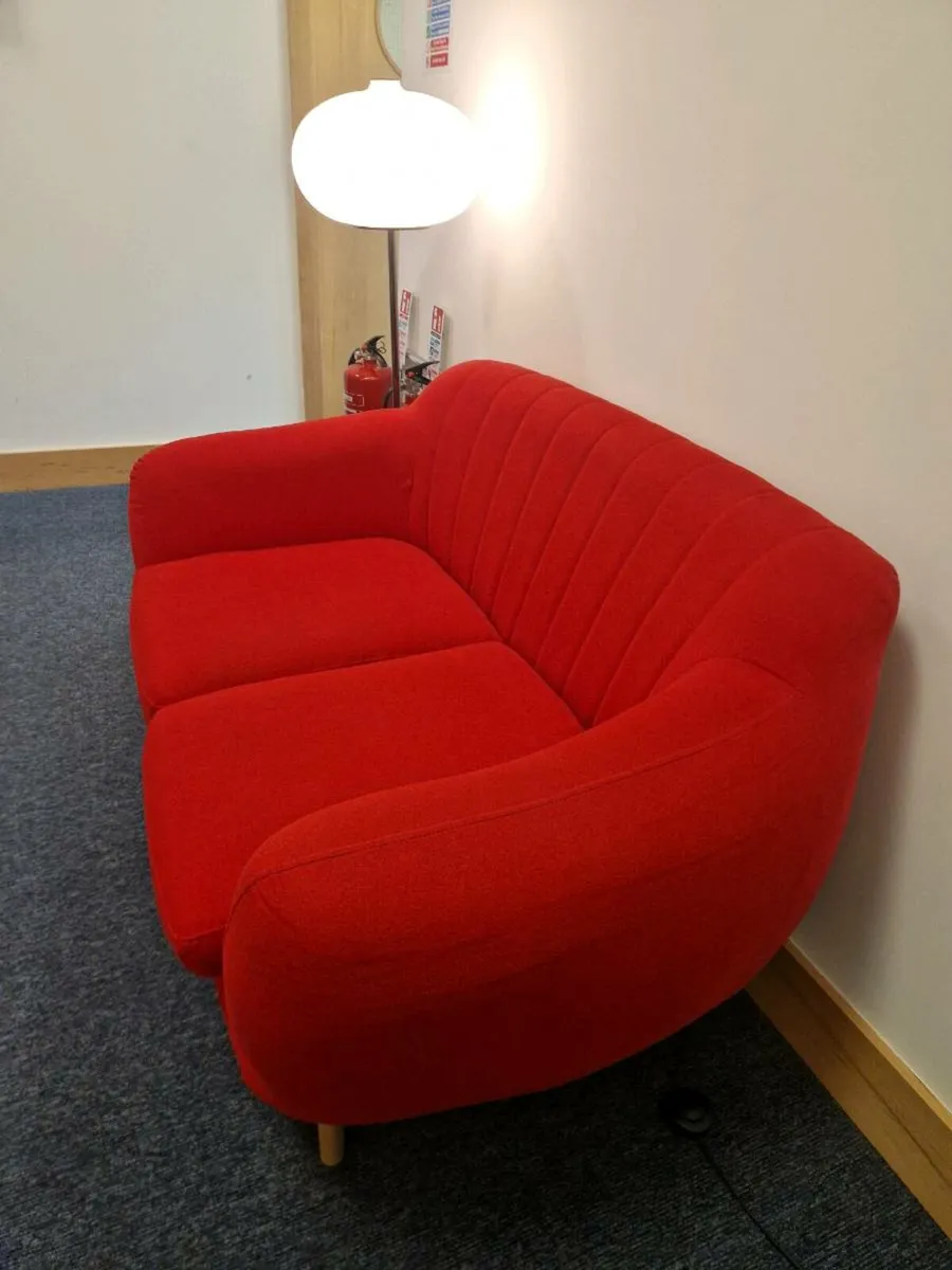 2 X red two seater couches - Image 4