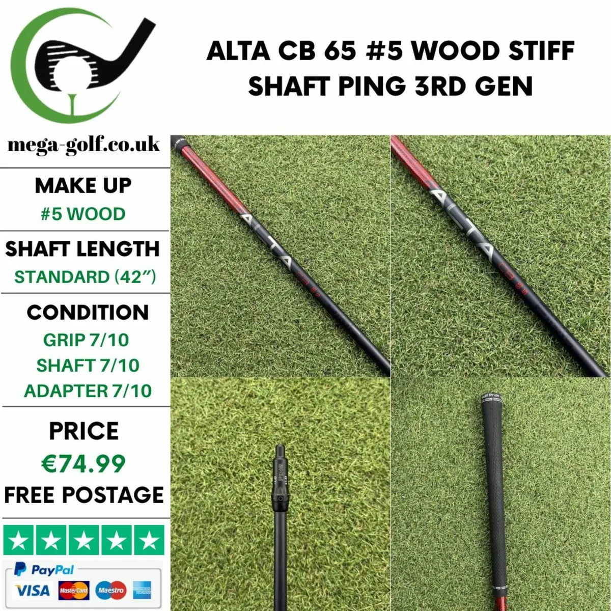 ALTA CB 65 #5 WOOD STIFF SHAFT / PING 3RD GEN - Image 1
