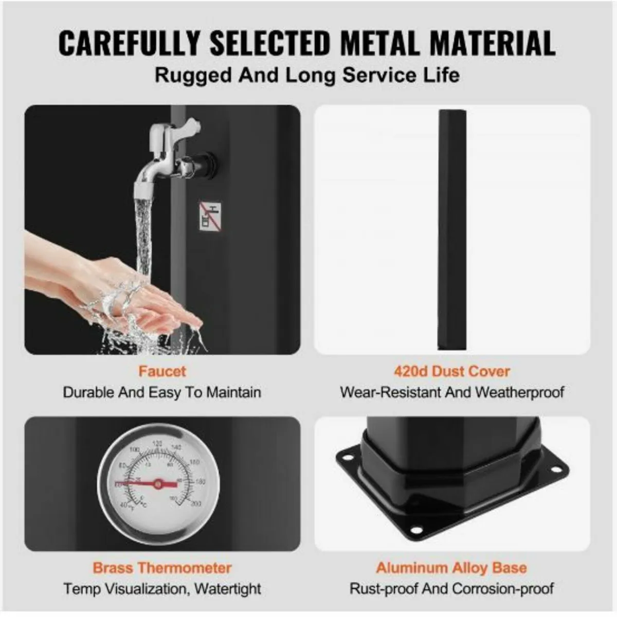 Outdoor Solar Heated Shower, 40L - Image 2