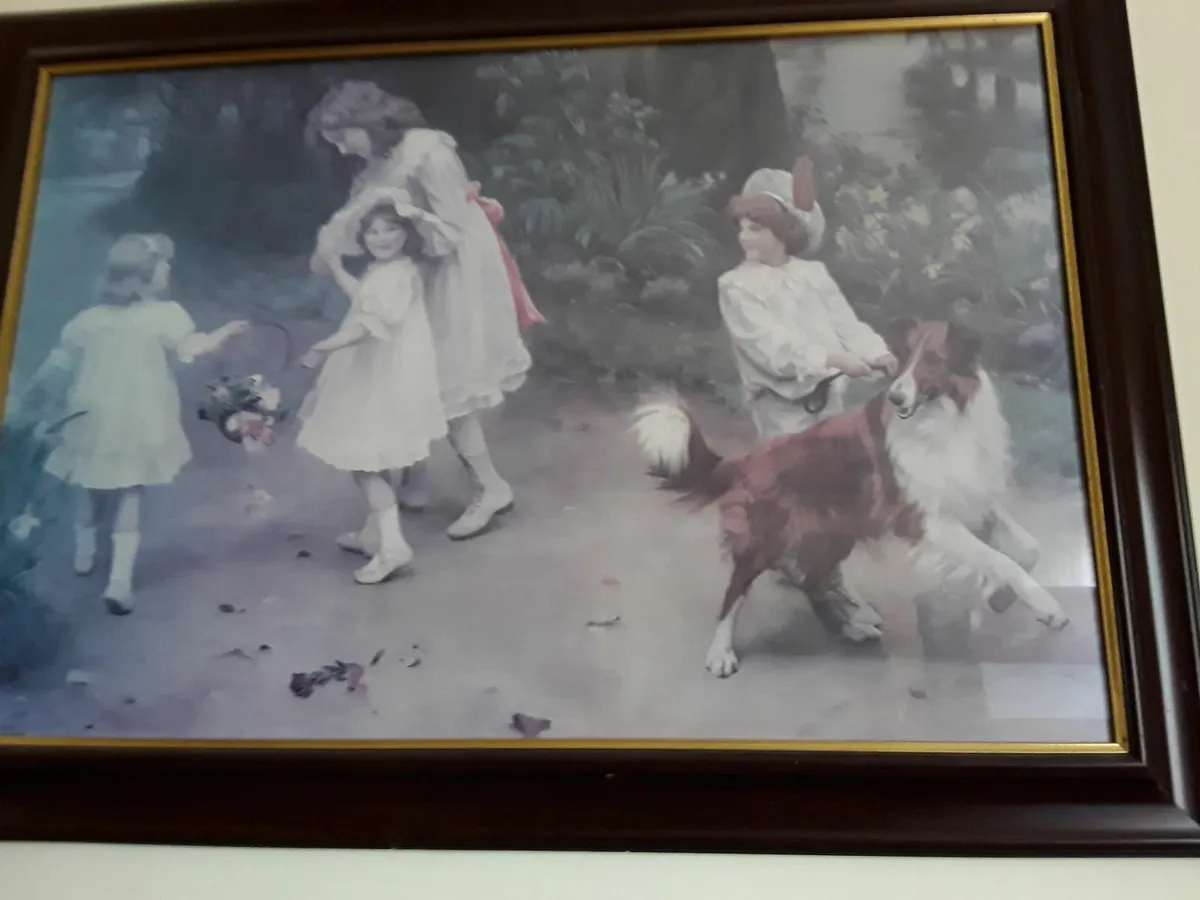 Lovely large picture Victorian scene - Image 3