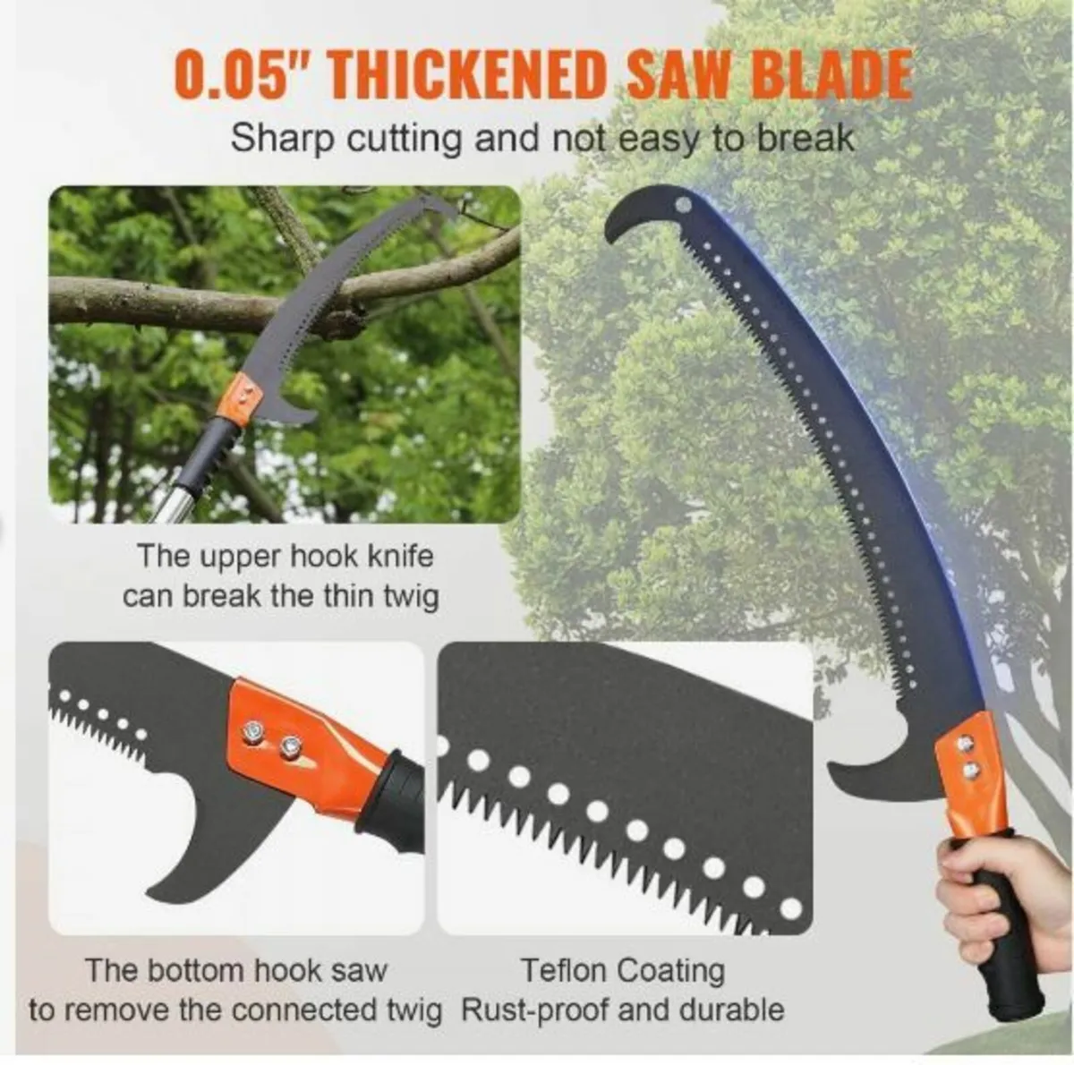 Manual Pole Saw, 7.3-27 ft Extendable - Image 3