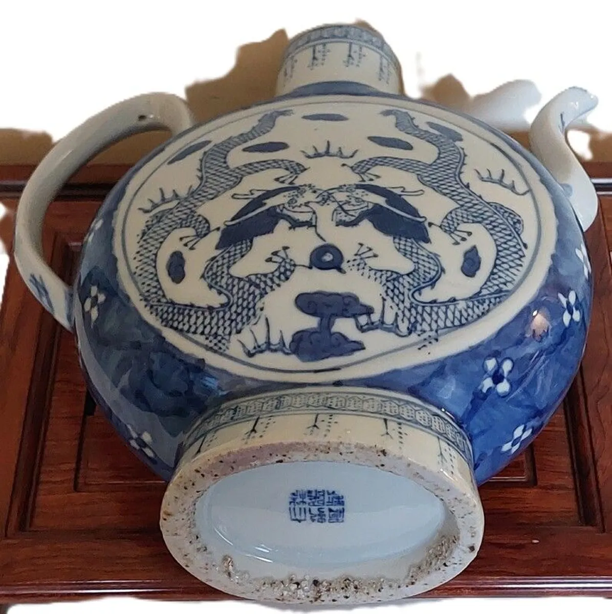 Qianlong Qing Dynasty Blue & White Porcelain Teapot - Image 2