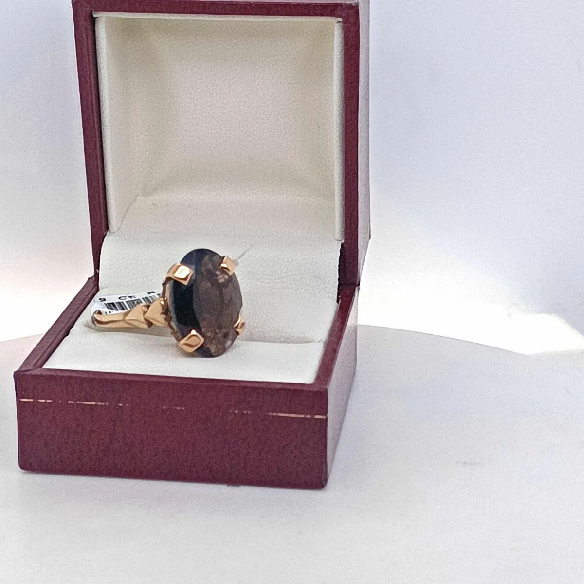 Vintage Smokey Quartz Ring , 9k Gold, Heart Detail - Image 2
