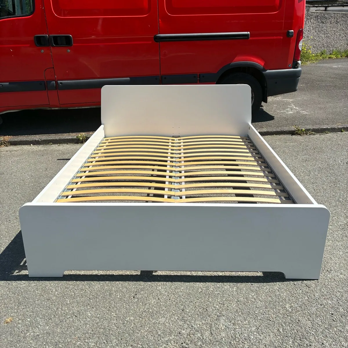 White 5ft King Bed Frame & Mattress - Image 3