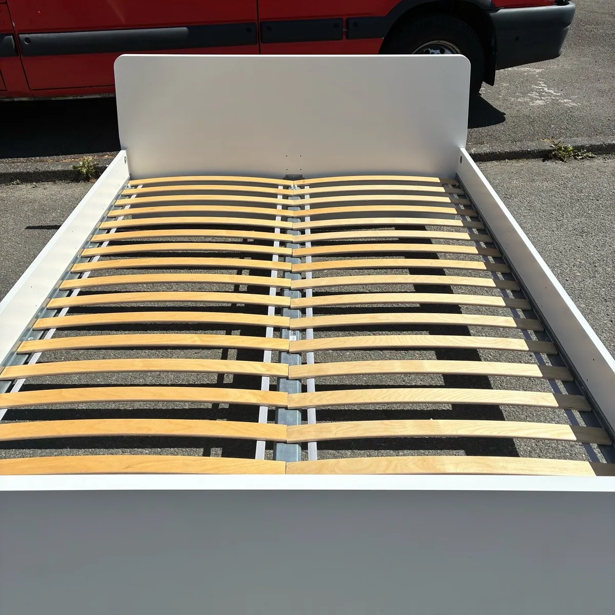 White 5ft King Bed Frame & Mattress - Image 4