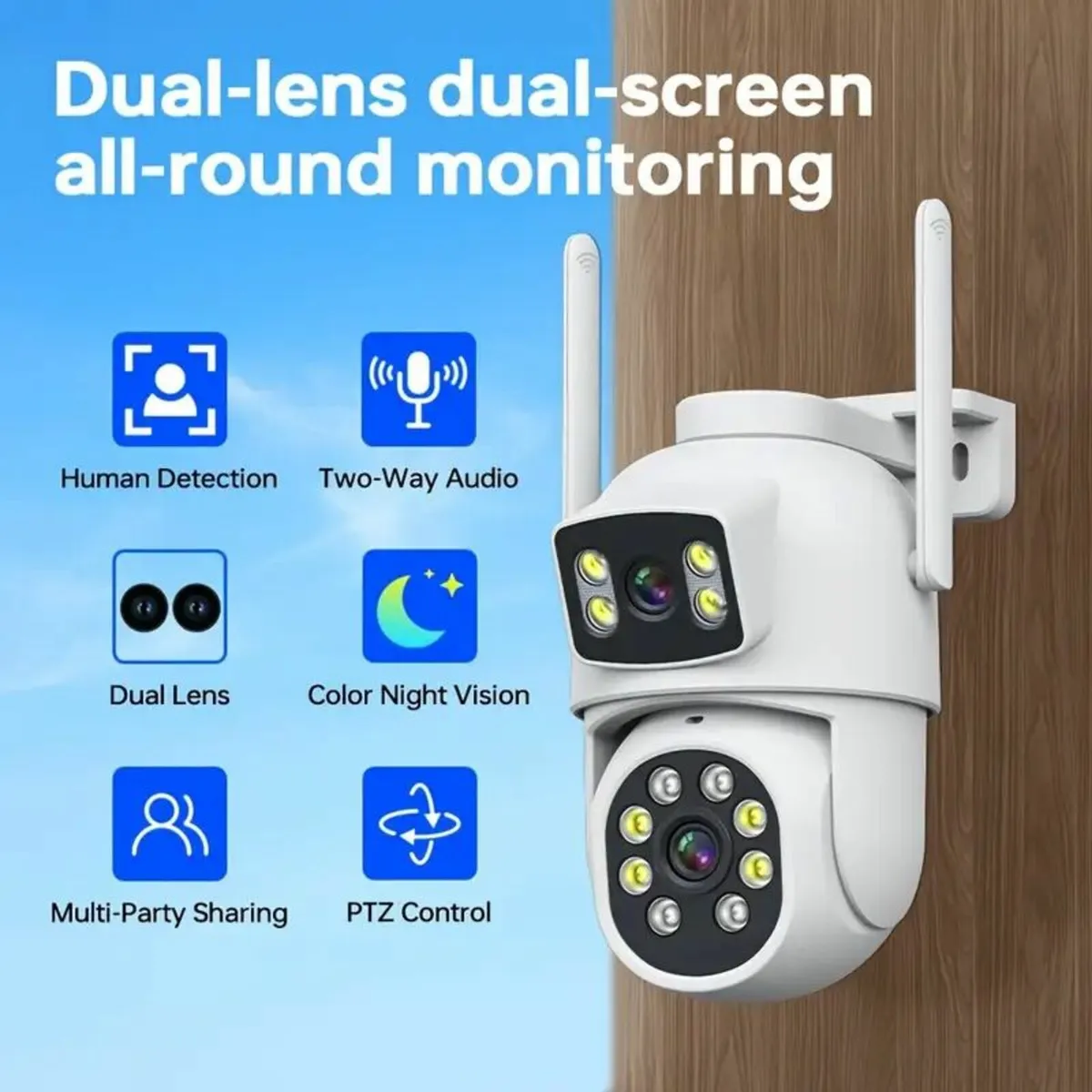 ZHXINSD Outdoor Dual Lens WiFi Security Camera - Image 1