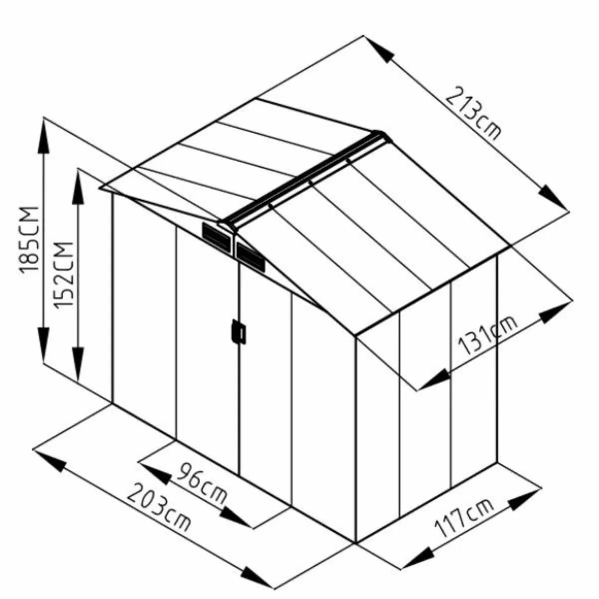 Apex Roof Metal Garden Shed – Waterproof, Lockable - Image 2