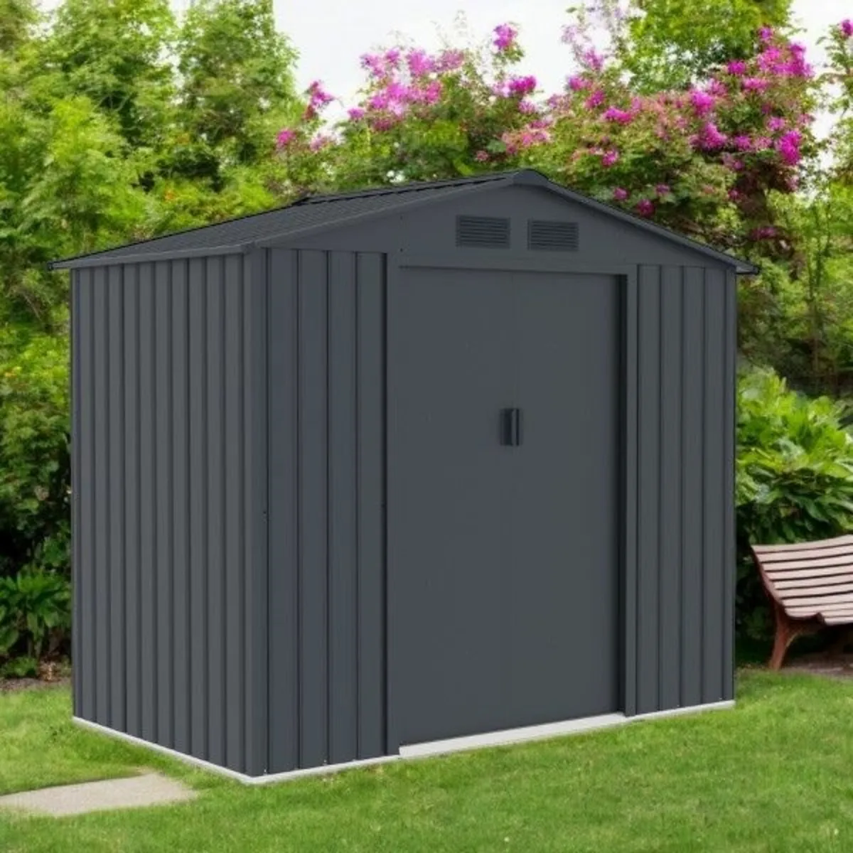 Apex Roof Metal Garden Shed – Waterproof, Lockable - Image 1