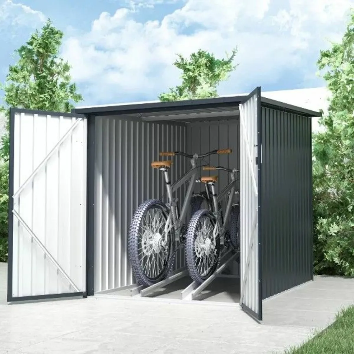 2 Bike Storage Shed – Secure Weatherproof Bicycle - Image 1