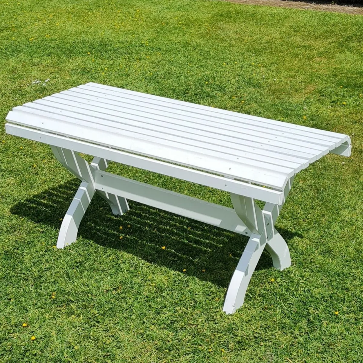 Timber Garden Table (White) - Image 1