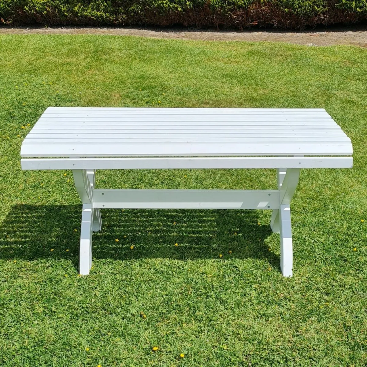 Timber Garden Table (White) - Image 2