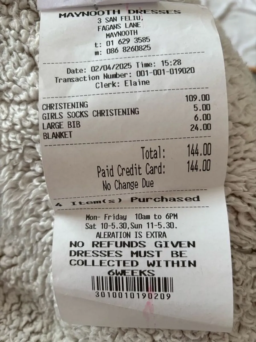 Christening Gown and Accessories (Brand New) - Image 2