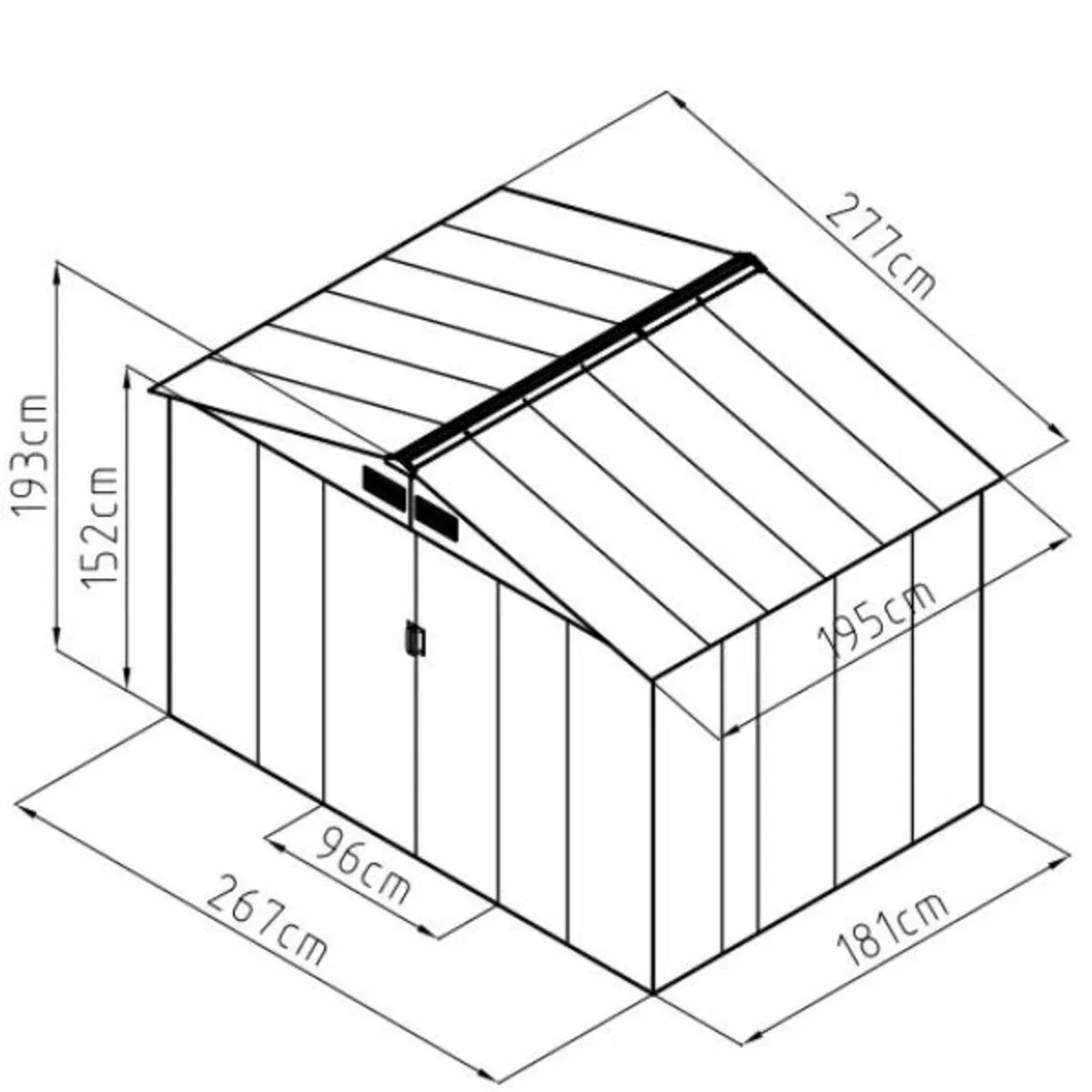 6″5′ x 9″1′ Metal Garden Shed – Weatherproof Secur - Image 2