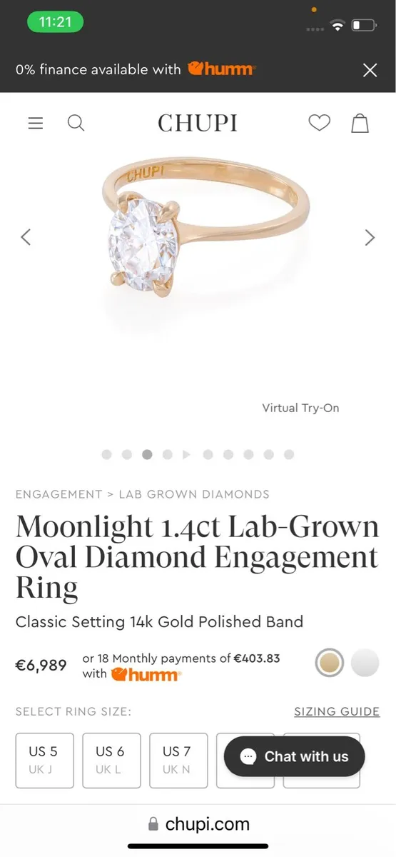 Chupi 1.2 moonlight engagement ring - Image 3