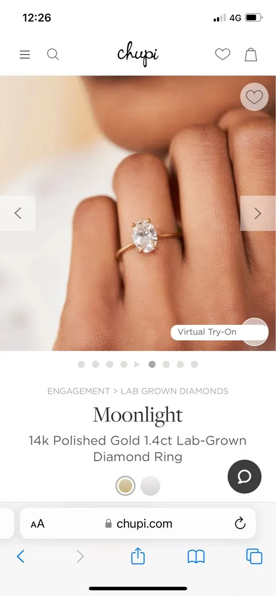 Chupi 1.2 moonlight engagement ring - Image 1