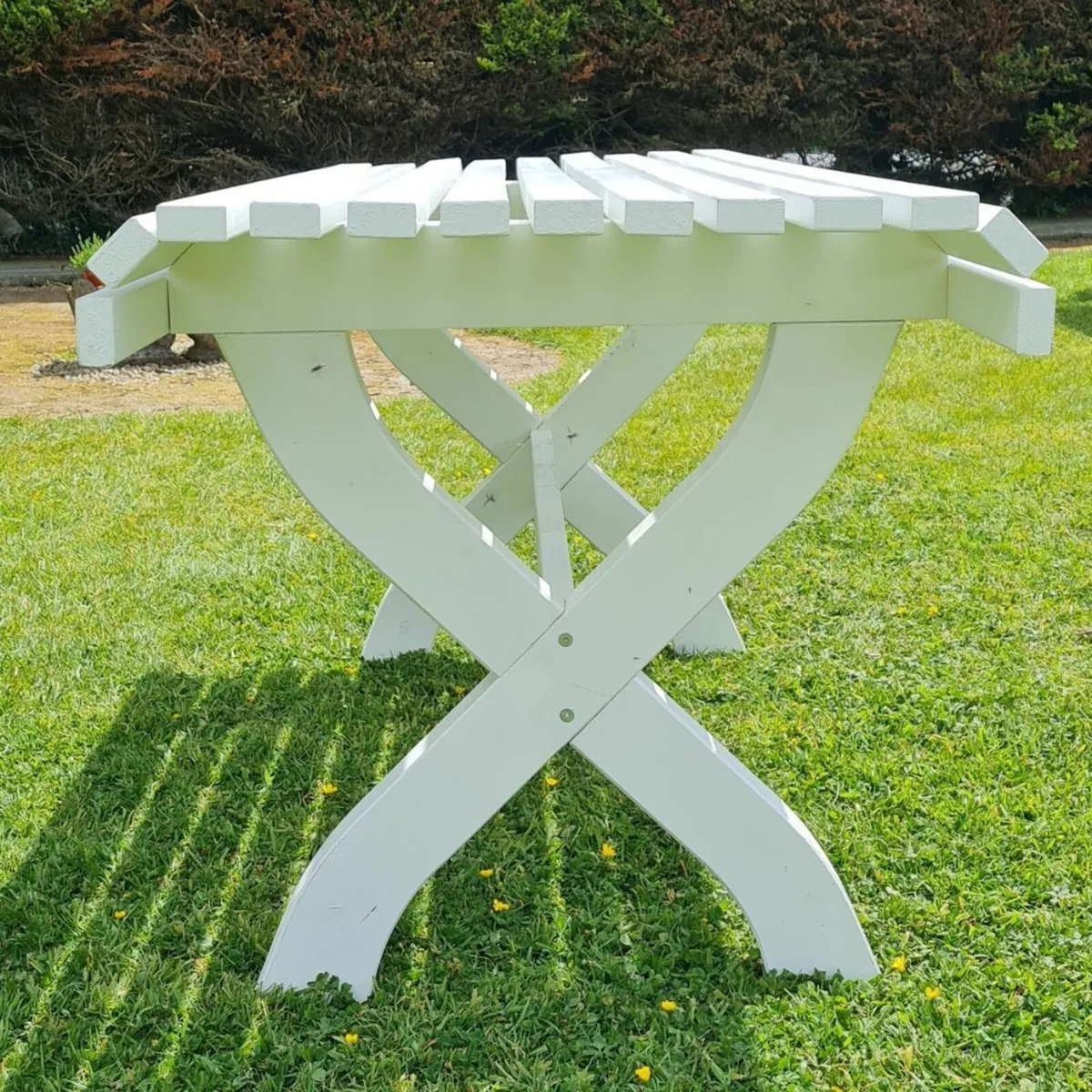 Timber Garden Table (White) - Image 3
