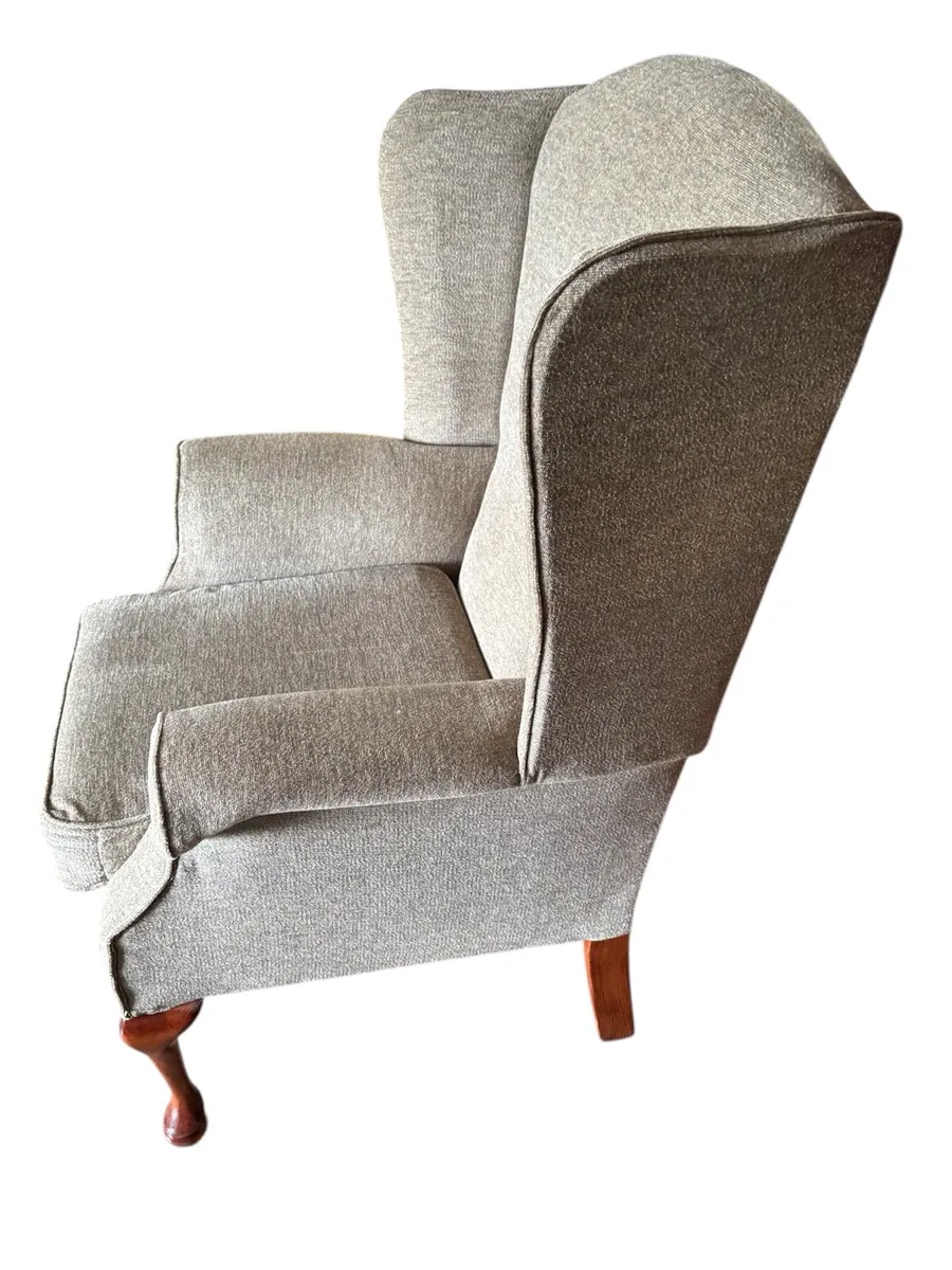 Queen Ann chair with footstool - Image 3