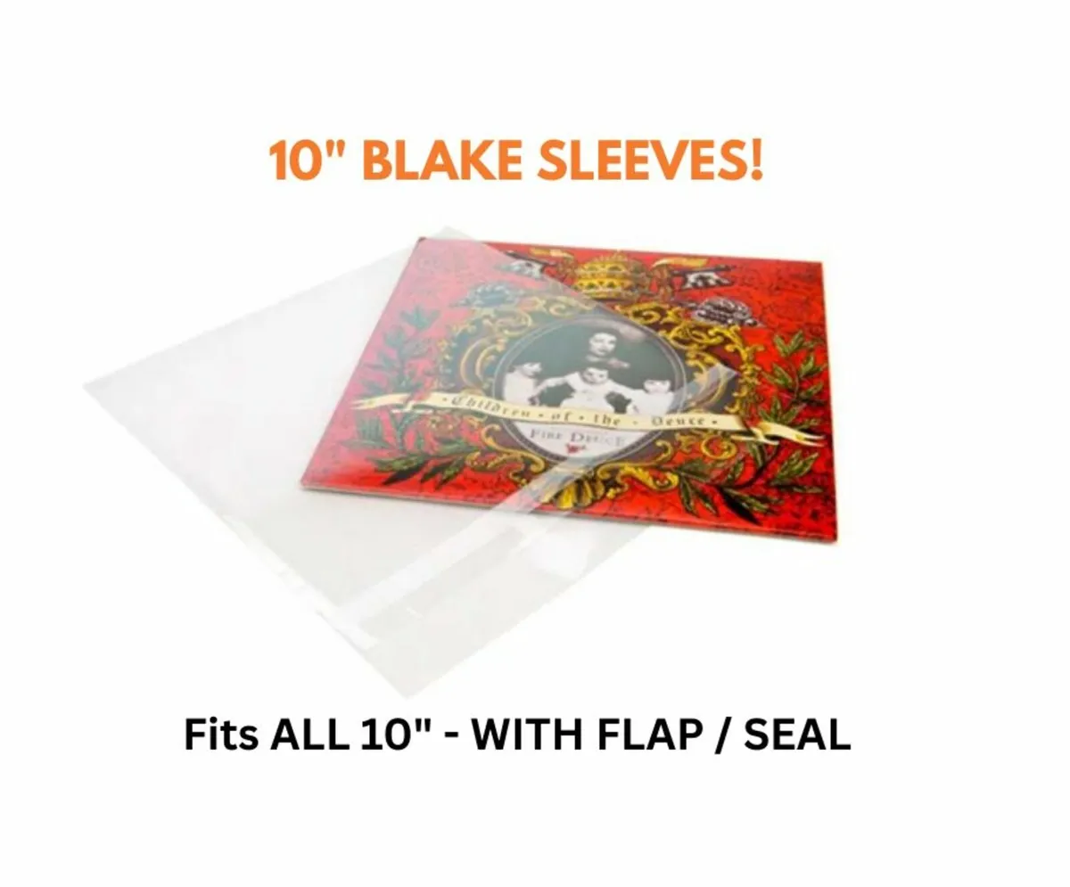 10" Vinyl Record Plastic Cover Sleeves - WITH FLAP - Image 1
