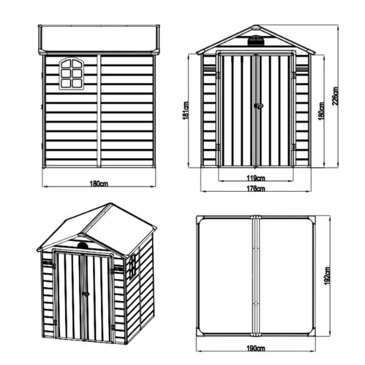 6″3′ x 6″4′ Plastic Garden Shed - Image 2