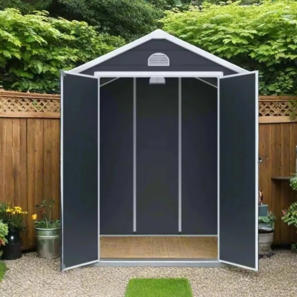 6″3′ x 6″4′ Plastic Garden Shed - Image 4