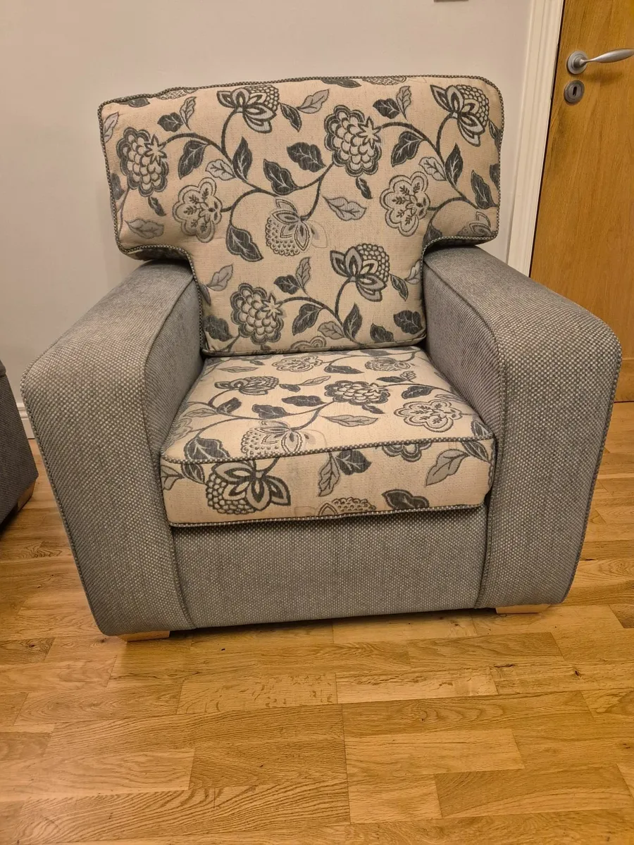 HandMade Large 2 Seater Sofa, Armchair + FootStool - Image 2