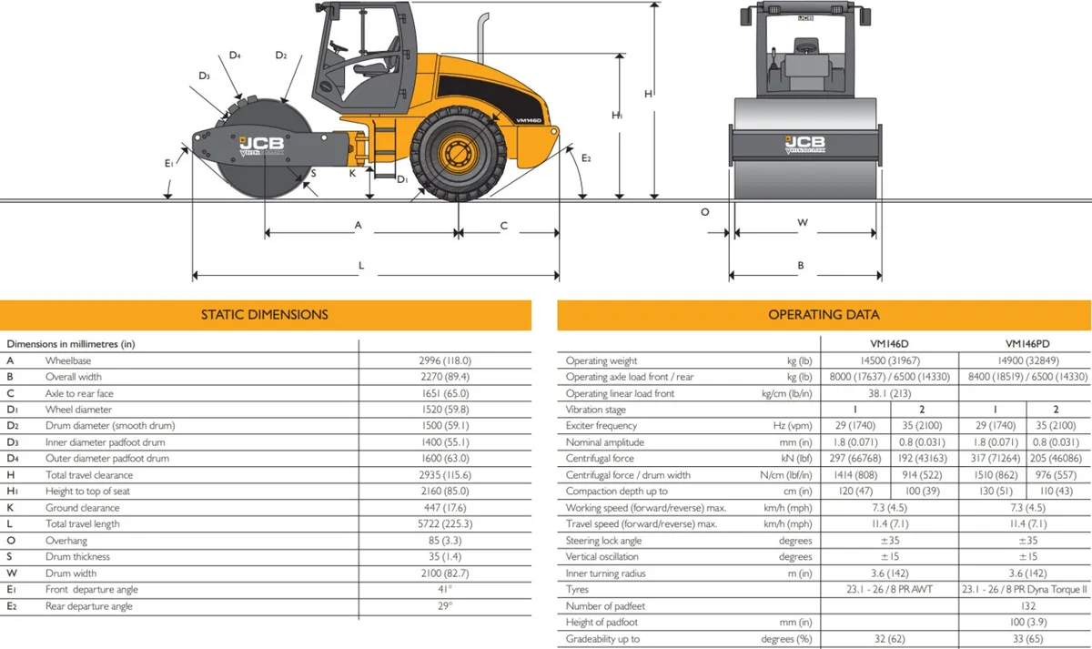 JCB VM146D Single Drum Roller For Sale - Image 2