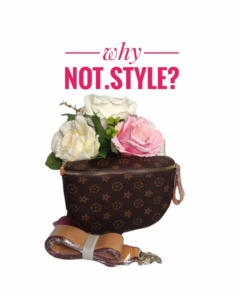 Brown patterned kidney bag - Image 4