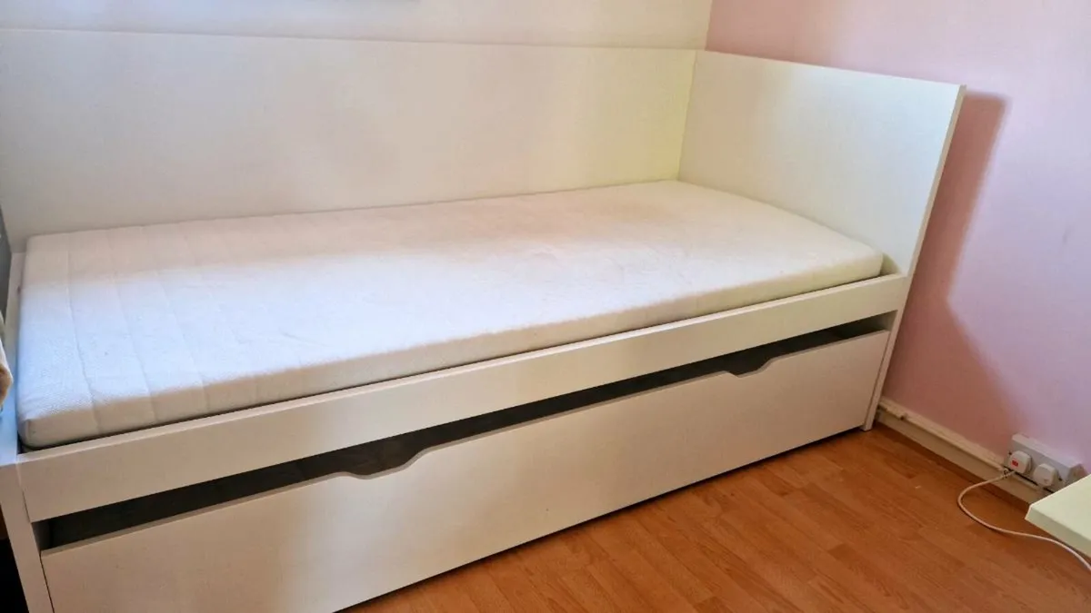 IKEA BED WITH UNDERBED (with 2 matresses) - Image 1