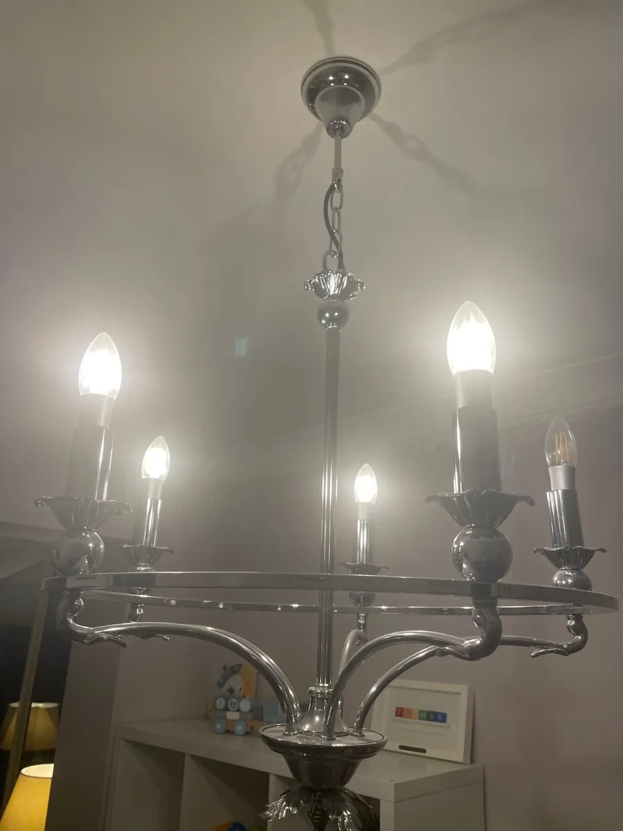 Nickel ‘Crown’ Chandelier - Image 1