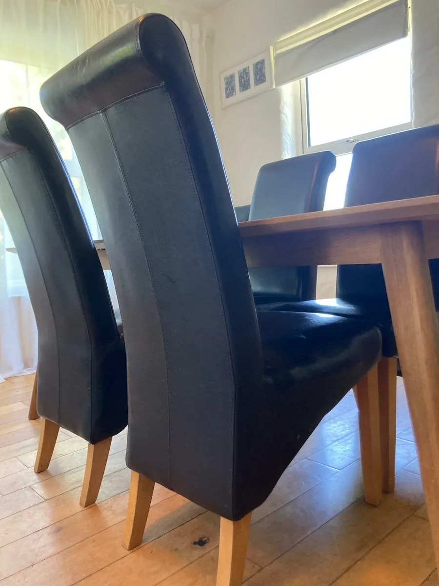 4 leather dining chairs - Image 2