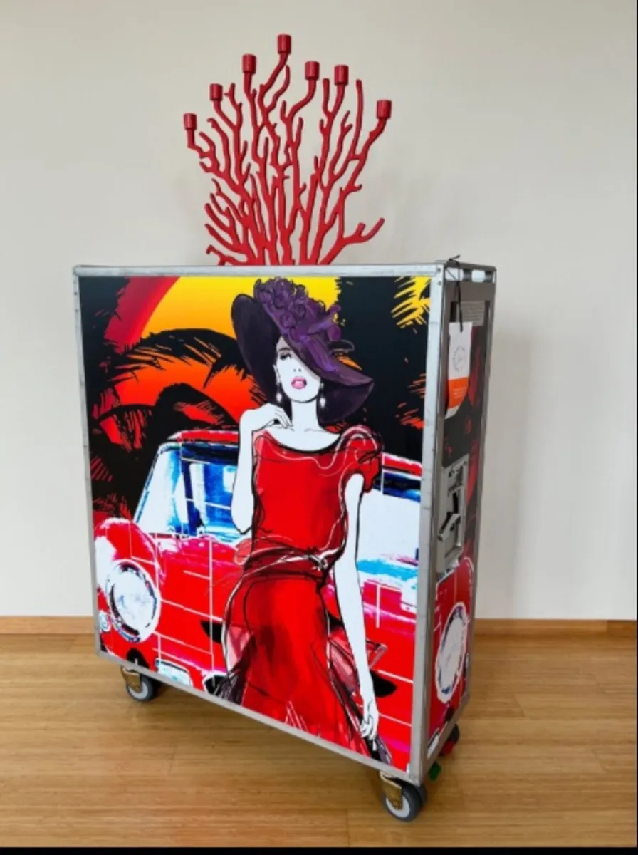 Original full size airplane trolley signed - Image 1